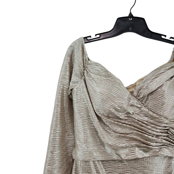 Rene Ruiz Collection Women's Poly Metallic Draped Cocktail Dress - 10 - Picture 2 of 6